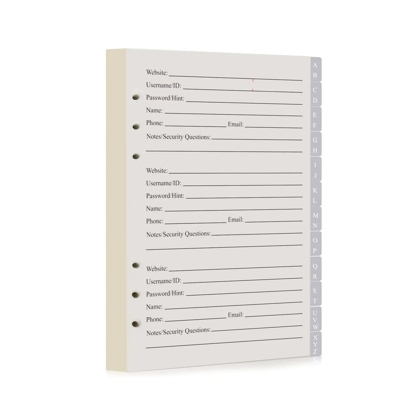 Password Book Refill Pages 212 Replacement Pages Internet Log Book Large Prin...