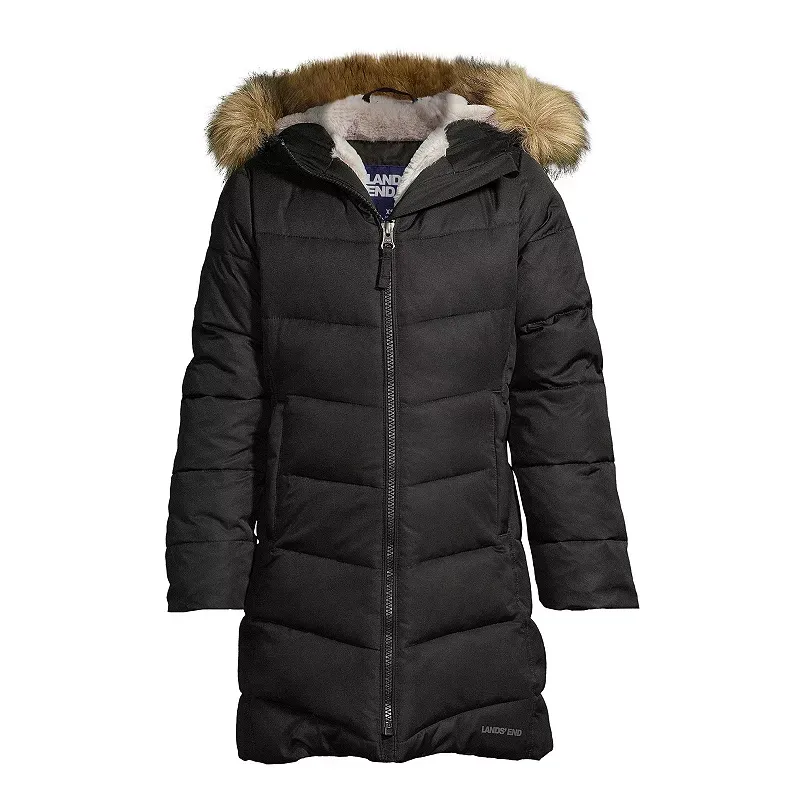 Lands' End Girls' Fleece-Lined Down Alternative ThermoPlume Coat