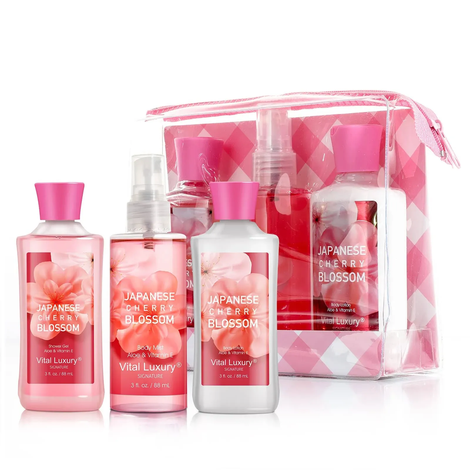 Vital Luxury Bath & Body Care Travel Set - Home Spa Set with Body Lotion, Shower ...