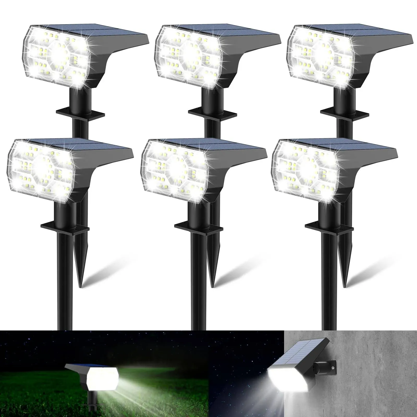 56 LED Solar Garden Pathway Lights, 3 Lighting Modes Landscape Lights