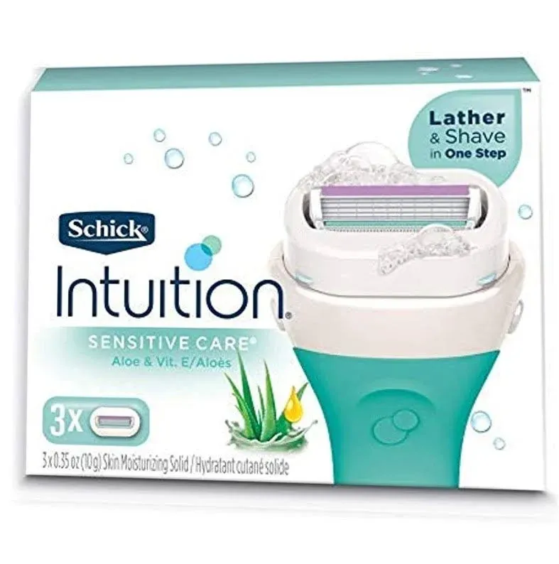 New Schick Intuition Sensitive Care Moisturizing Razor Blade Refills for Women with Natural Aloe 12 Count (Limited Edition)