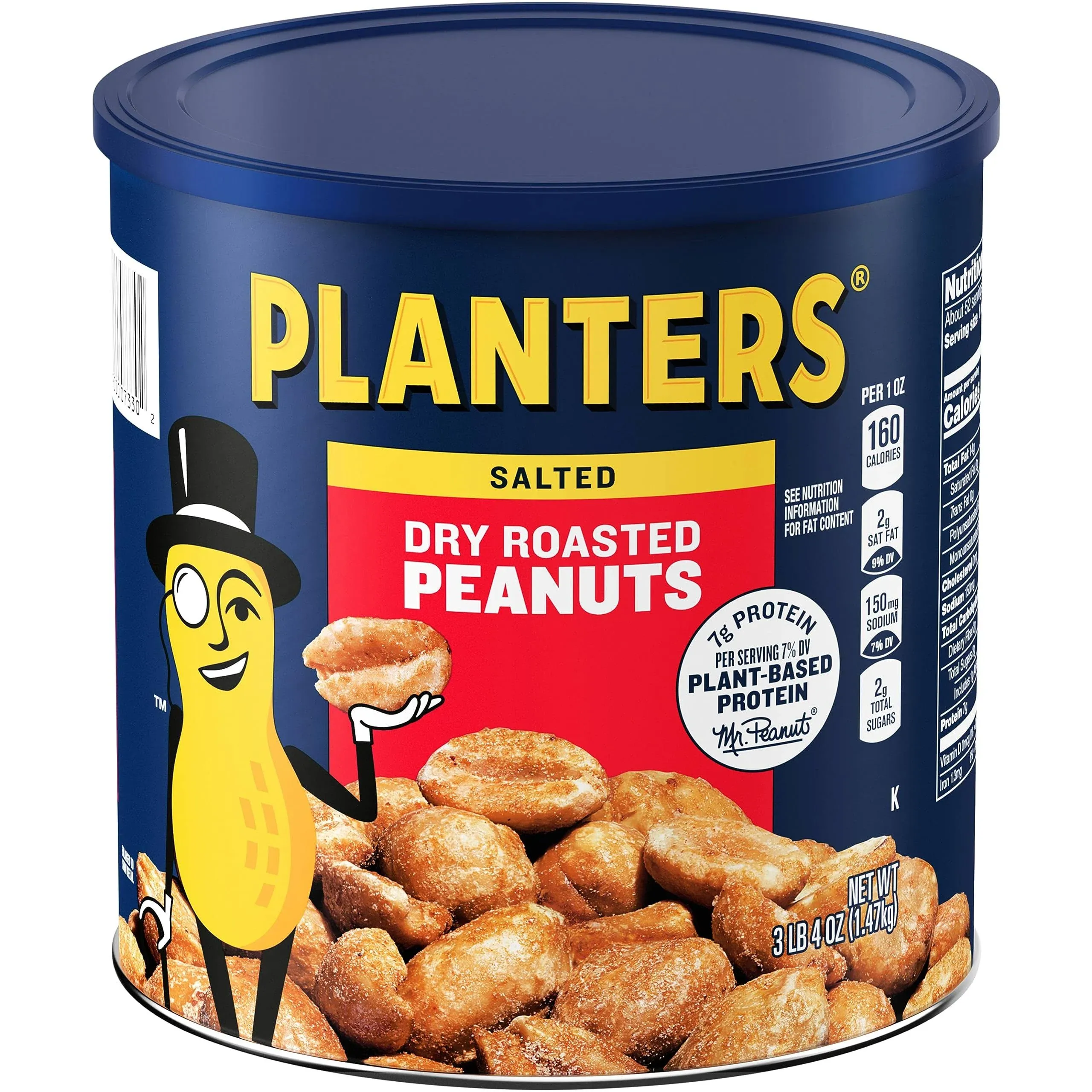 Planters Dry Roasted Peanuts, 52 oz Canister (Pack of 2)