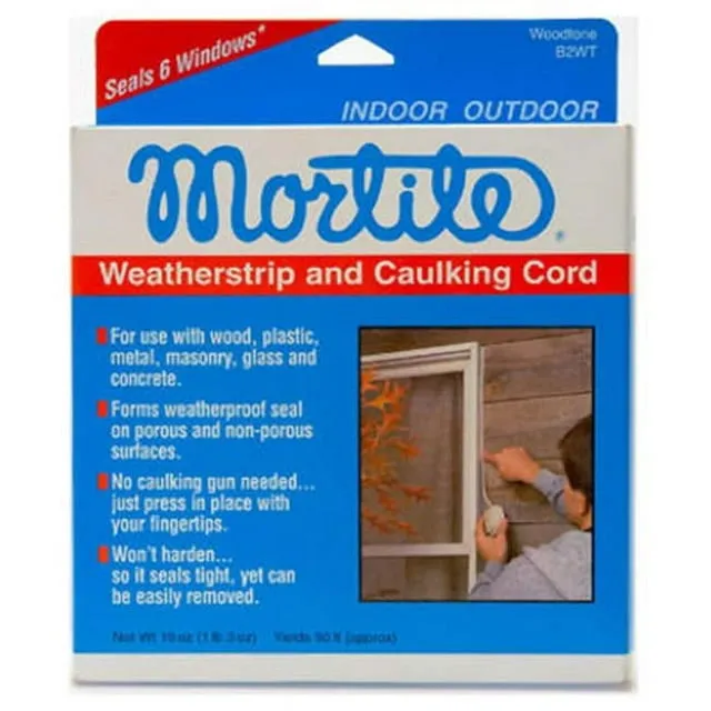 Mortite Caulking Cord, Woodtone, 90-Ft. B2wt