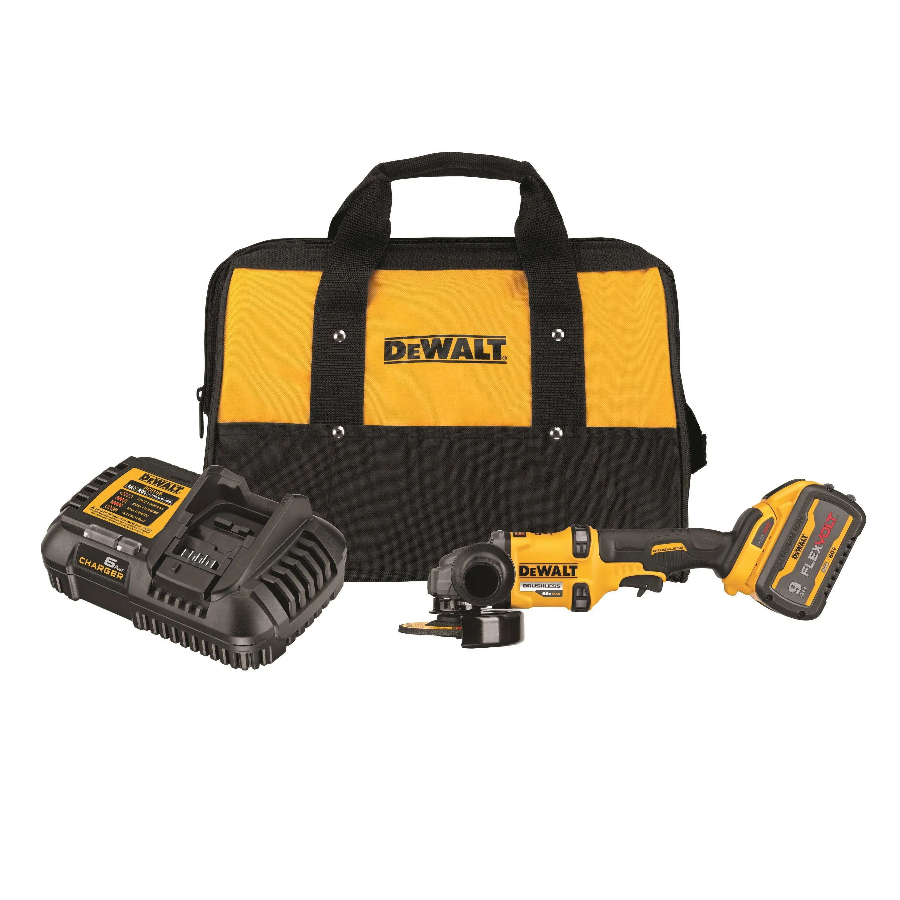 DeWalt DCG418X1 FLEXVOLT Max 4-1/2" - 6" 60V Brushless Cordless Grinder with Kickback Brake Kit