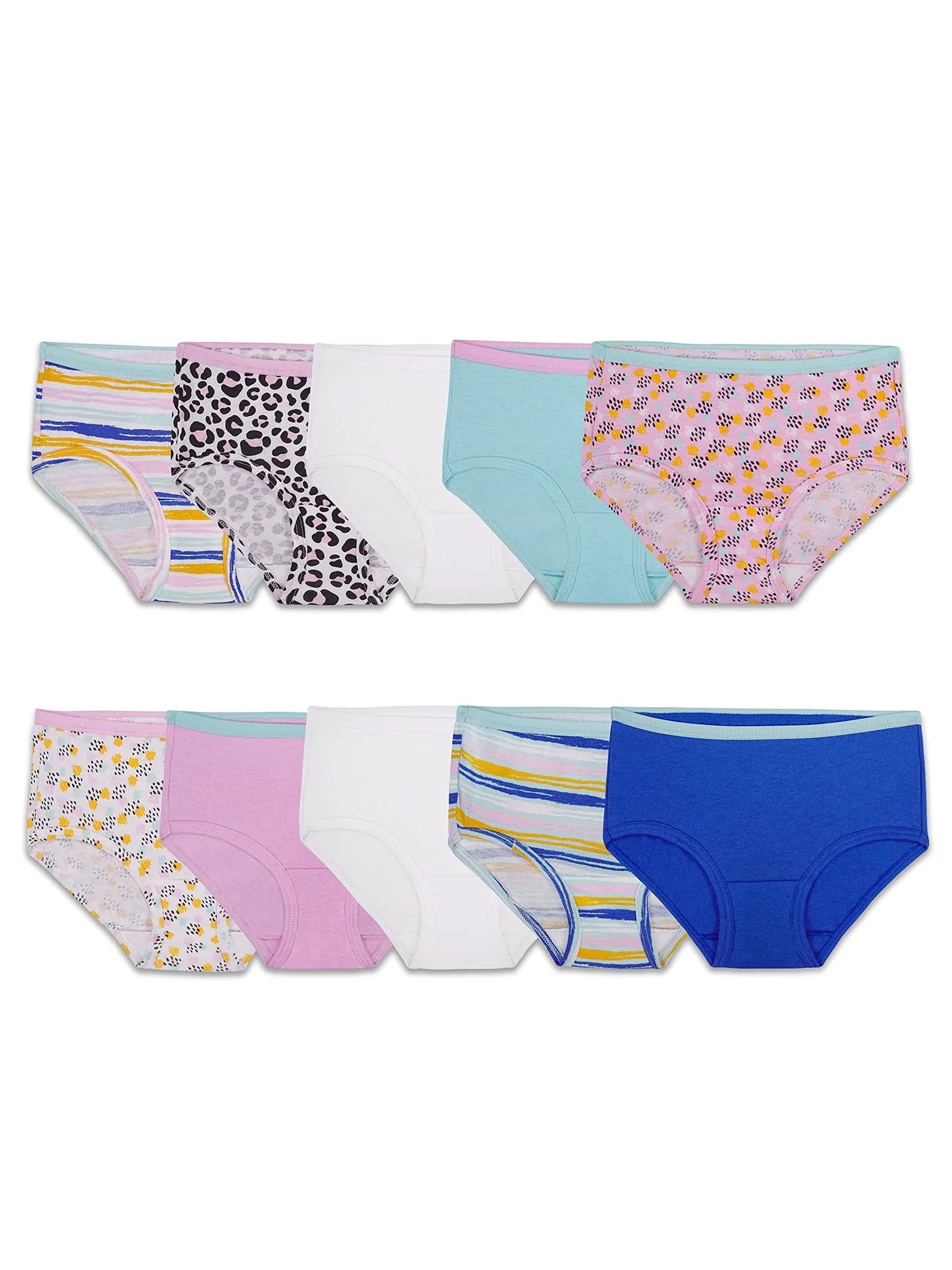 Fruit of The Loom Girl's Assorted Cotton Brief (10 Pack) - 12