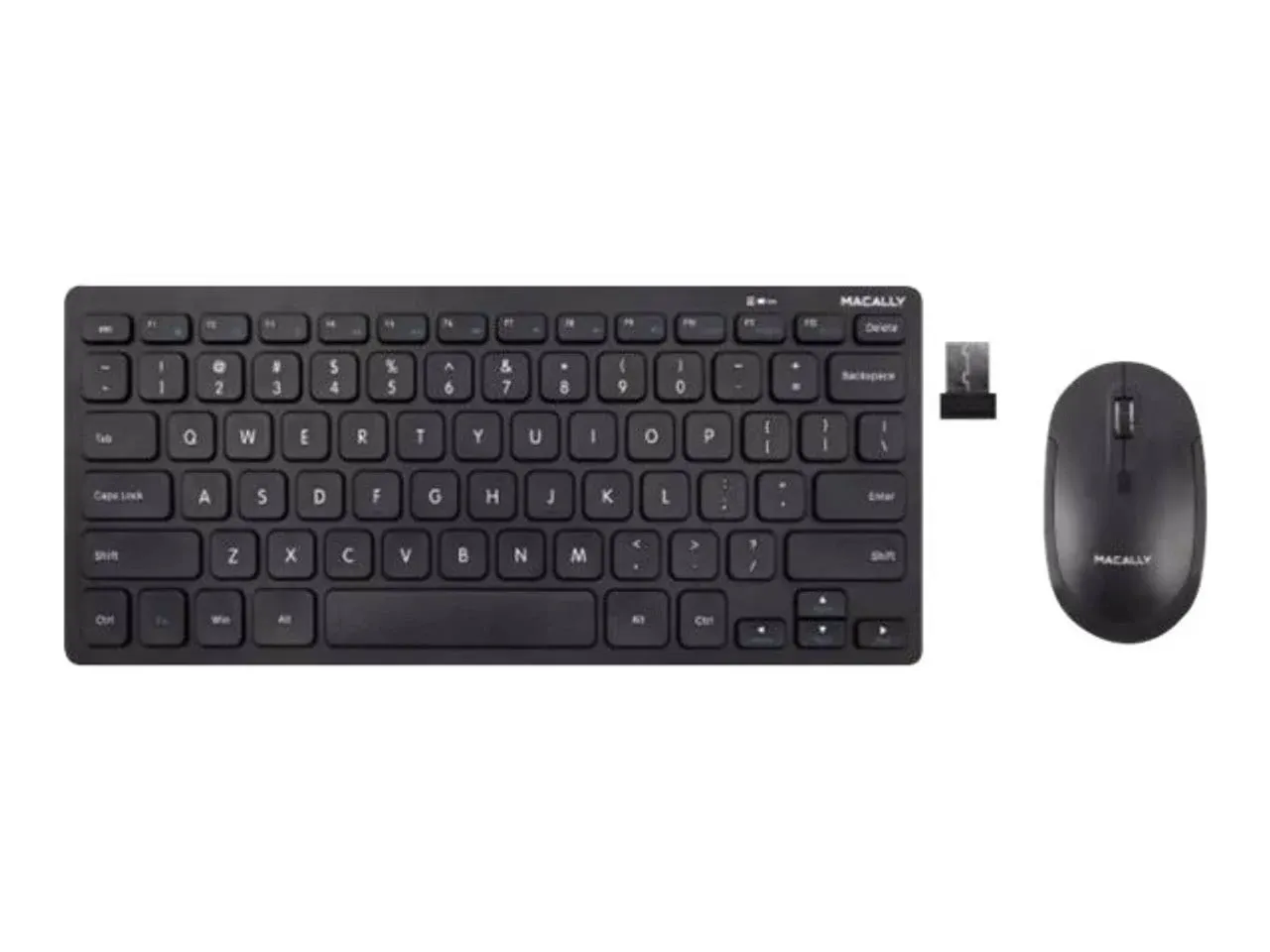 Macally Compact Wireless RF Keyboard and Mouse Combo for PC