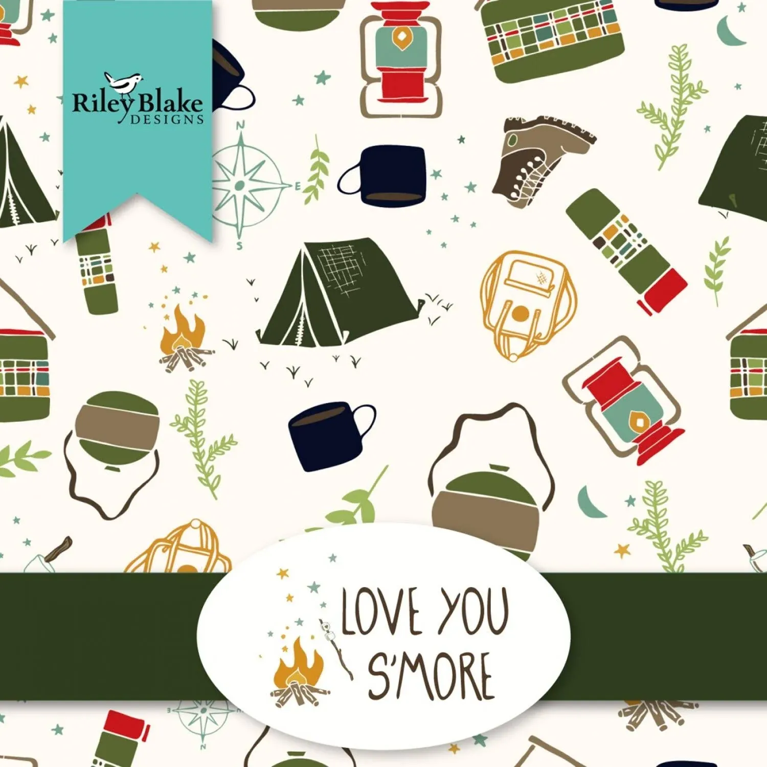 Love You S'more Riley Blake 5-Inch Stacker, 42 Precut Fabric Quilt Squares by ...