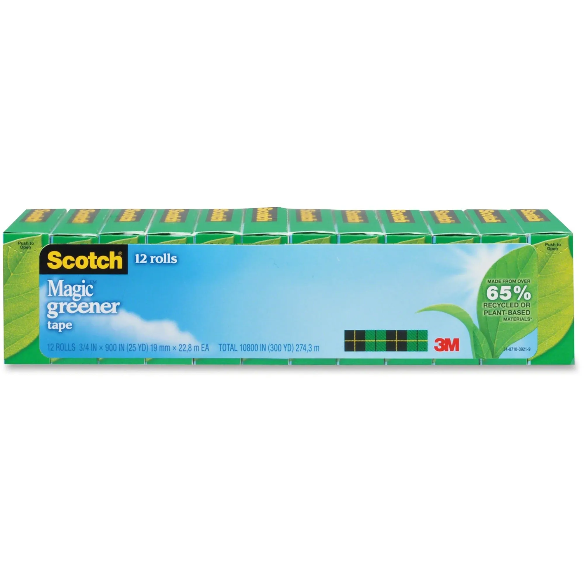 Scotch; Magic Greener Tape 3/4" x 900" 1" Core 12 Rolls/Pack