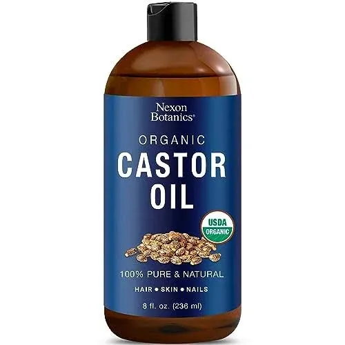 Nexon Botanics Certified USDA Organic Castor Oil 8 fl oz - Cold Pressed Unrefined ...