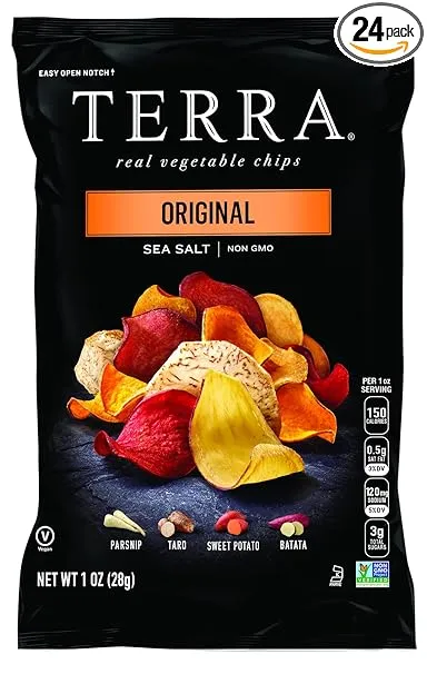 Terra Vegetable Chips with Sea Salt, Original, 1 oz (Pack of 24)