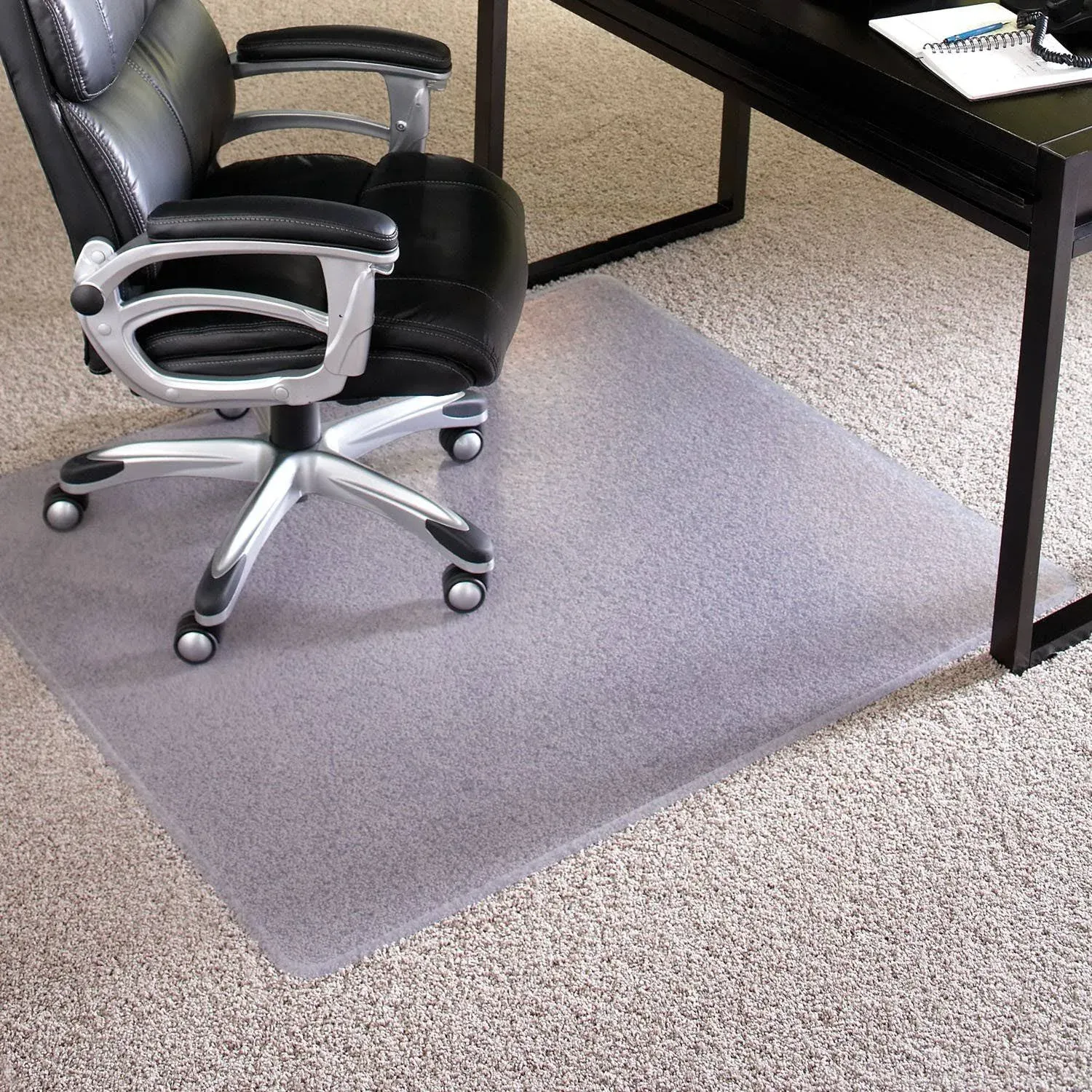 ES Robbins EverLife Chair Mat for Extra High Pile Carpet, Square, 60 x 60, Clear ...