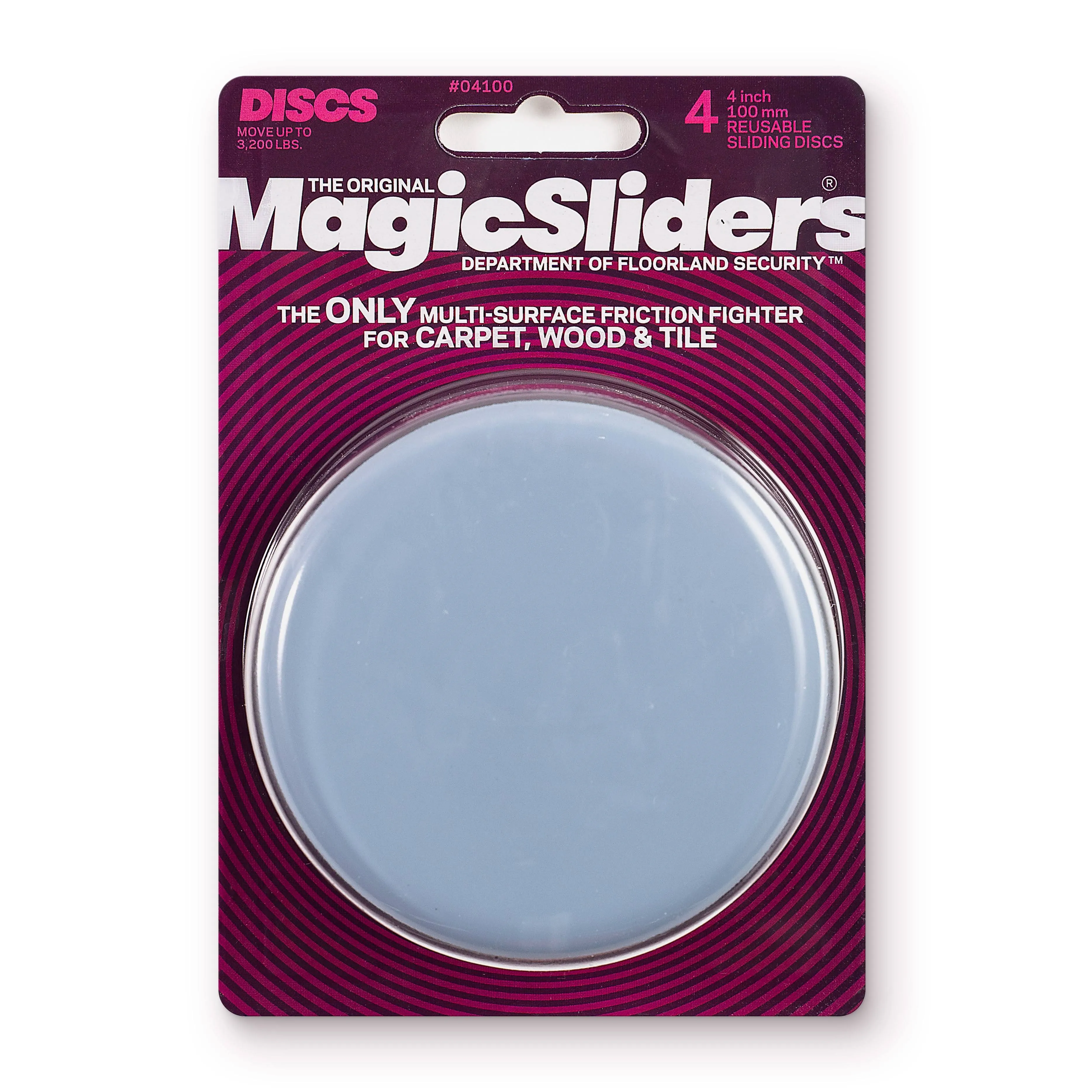 Magic Sliders 04100 Round Sliding Discs, 4", 4-pack