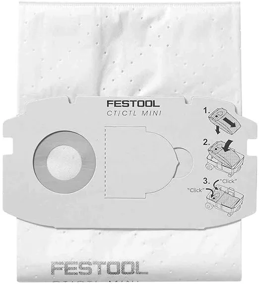 Festool 498410 SELFCLEAN Filter Bag for ct Mini - 5 Pack