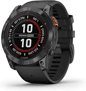 Garmin fēnix 7X Pro Solar, Multisport GPS Smartwatch, Built-in Flashlight, Solar Charging Capability, Black