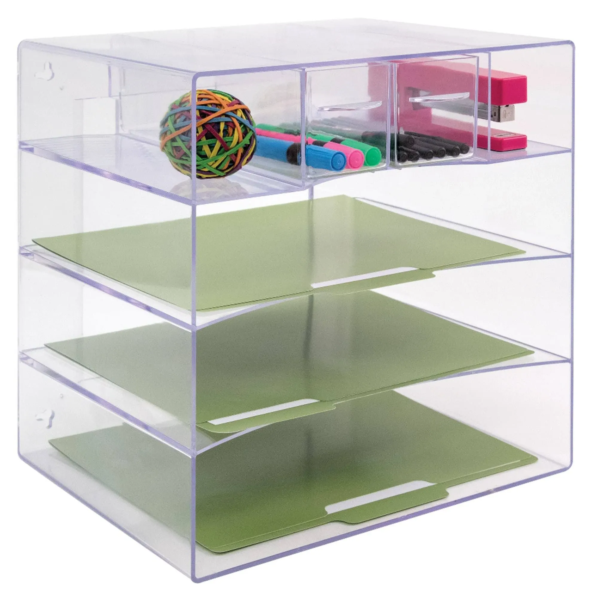 Innovative Storage Designs Desktop Organizer 6 Compartments Clear