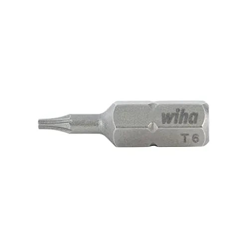 Wiha 71506 Torx Insert Bits, 1/4-Inch Hex Drive, T6 by 25 mm, 10-Pack