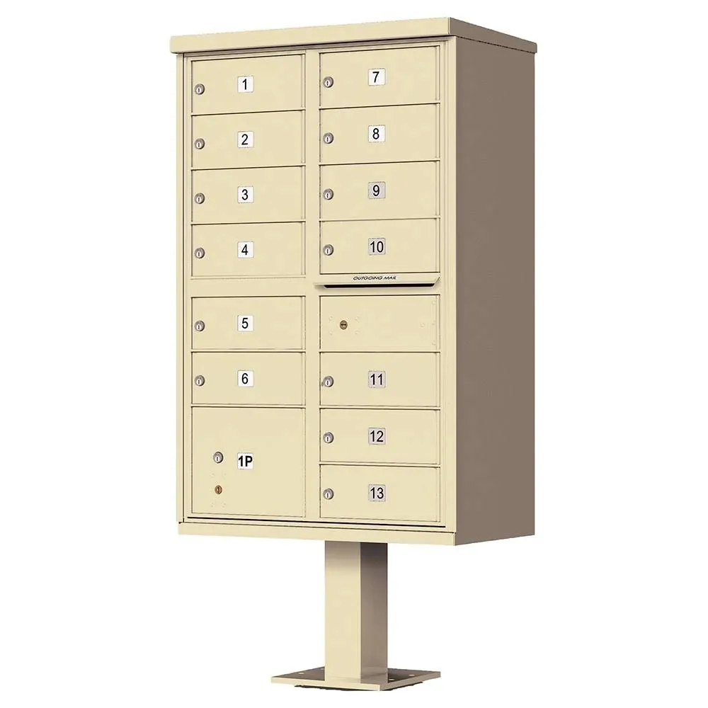 Vital 13 Door CBU Cluster Mailbox - Sandstone