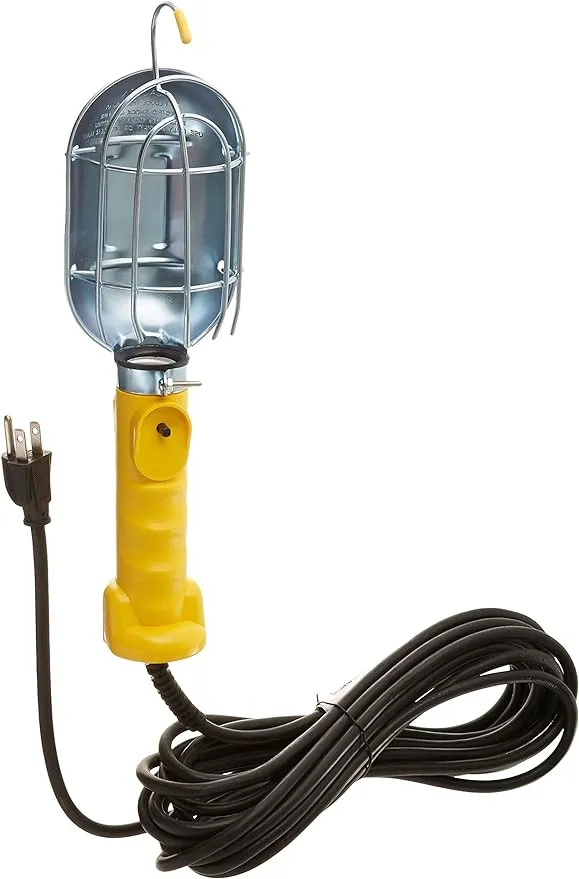 Bayco SL-425 Incandescent Work Light w/Metal Guard, Yellow