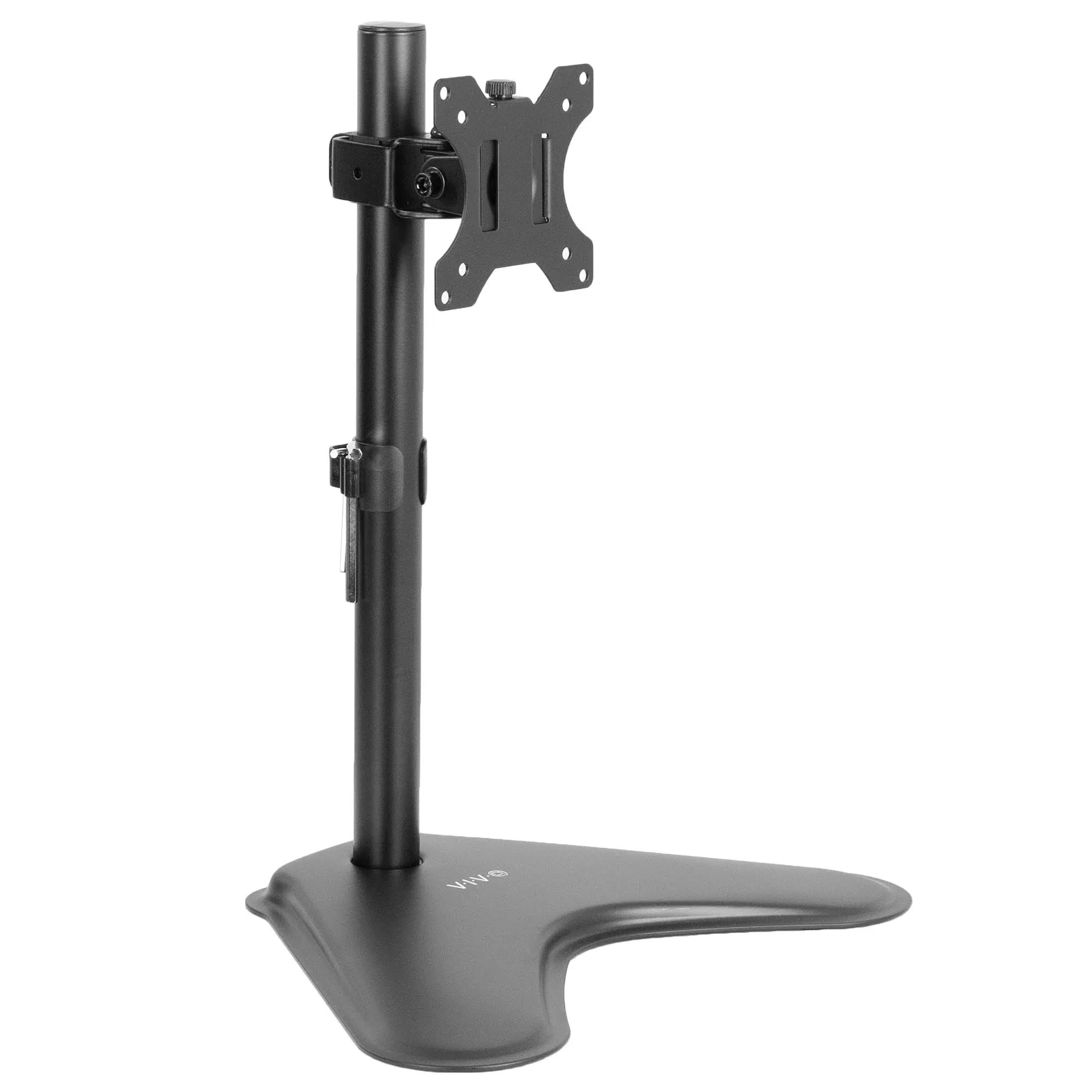 VIVO Single Monitor Desk Stand, Holds Screens up to 32 inch Regular and 38 inch Ultrawide, Freestanding VESA Steel Mount Base, Adjustable Height, Tilt, Swivel, Rotation, Black, STAND-V001H