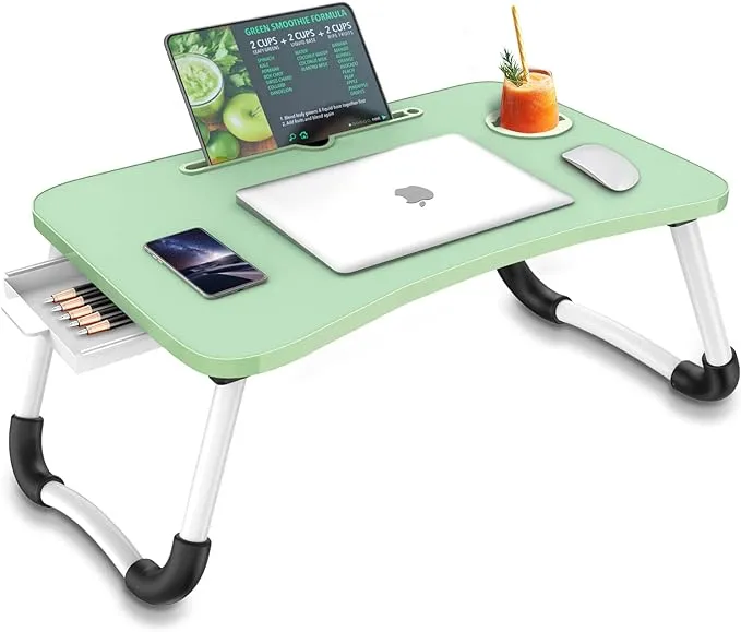 Zapuno Lap Laptop Desk for Bed, Multi-Function Laptop Bed Table with Storage Drawer and Cup Holder, Laptop Lap Desk Laptop Stand Tray Table Breakfast Tray for Eating, Reading and Working