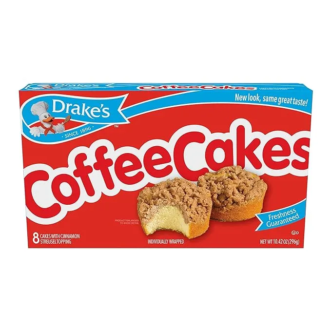 Drake's Coffee Cakes, 40 Individually Wrapped Breakfast Pastries, Tan 133, Cinnamon, 52.12 Oz (Pack of 4)