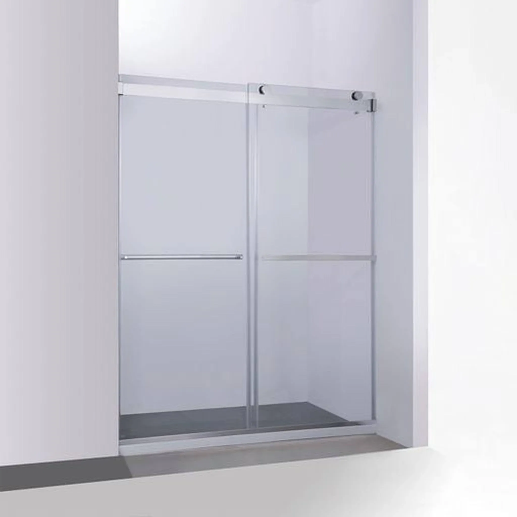 Spezia Double Sliding Frameless Shower Door 64" W X 76" H / Polished Chrome