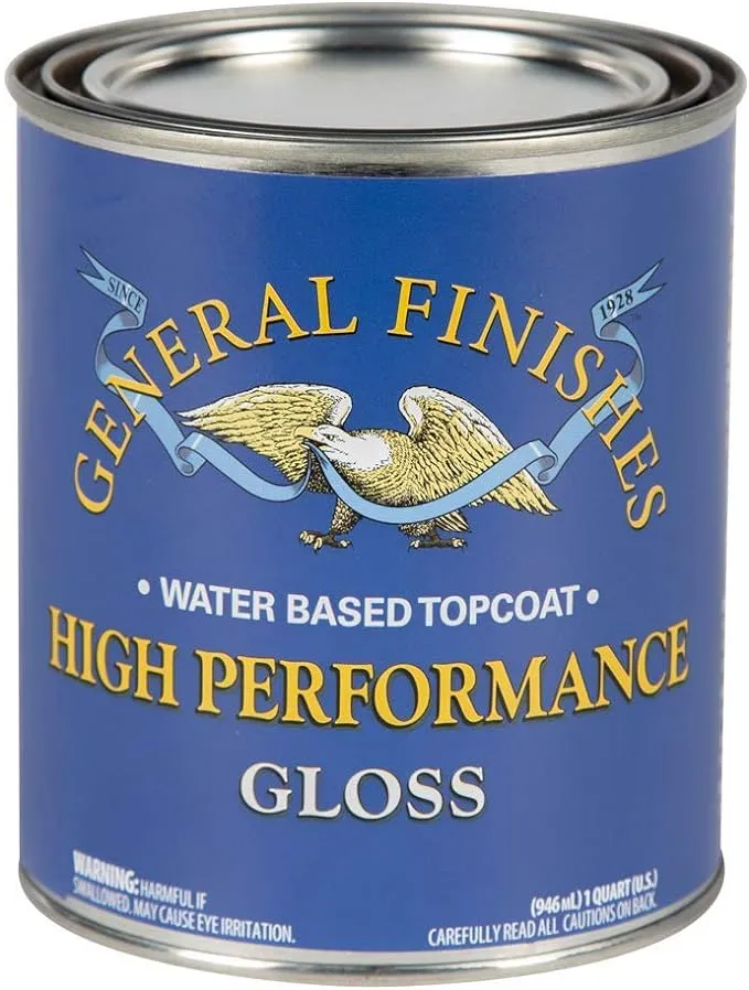 General Finishes High Performance Water Based Topcoat, 1 Quart, Gloss