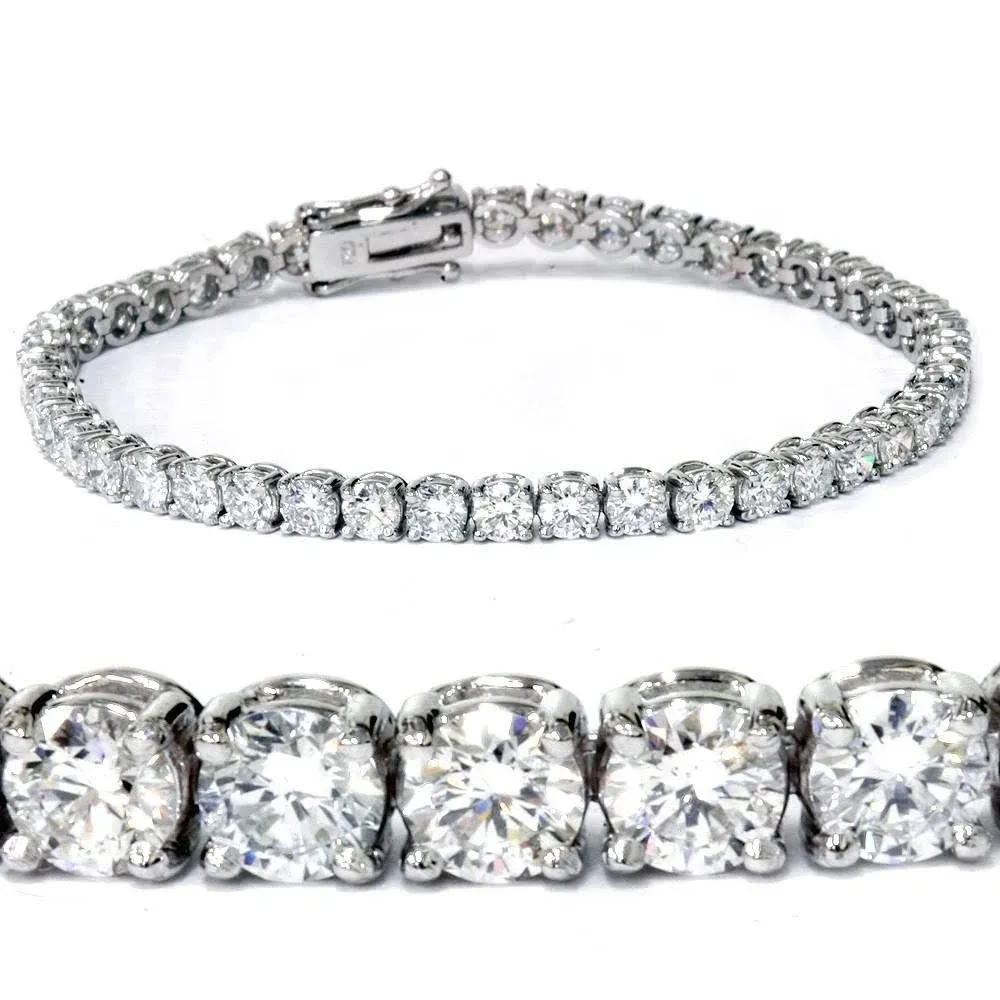 Bliss Diamond 14K White Gold 7 Ct Round Lab Grown Diamond Tennis Bracelet