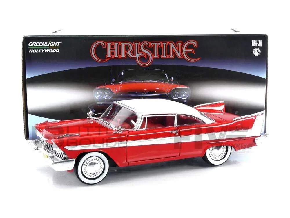 Greenlight 1958 Plymouth Fury Red Evil Version (with Blacked Out Windows) Christine (1983) Movie 1/24 Diecast Model Car