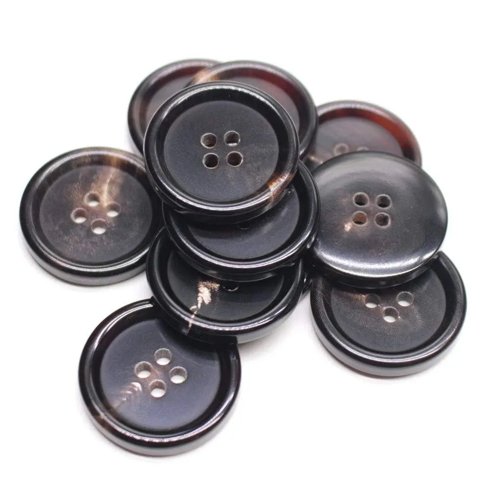 Yahoga 10PCS 1 Inch Real Horn Buttons for Blazer, Suit, Coats, Overcoat, Winter 