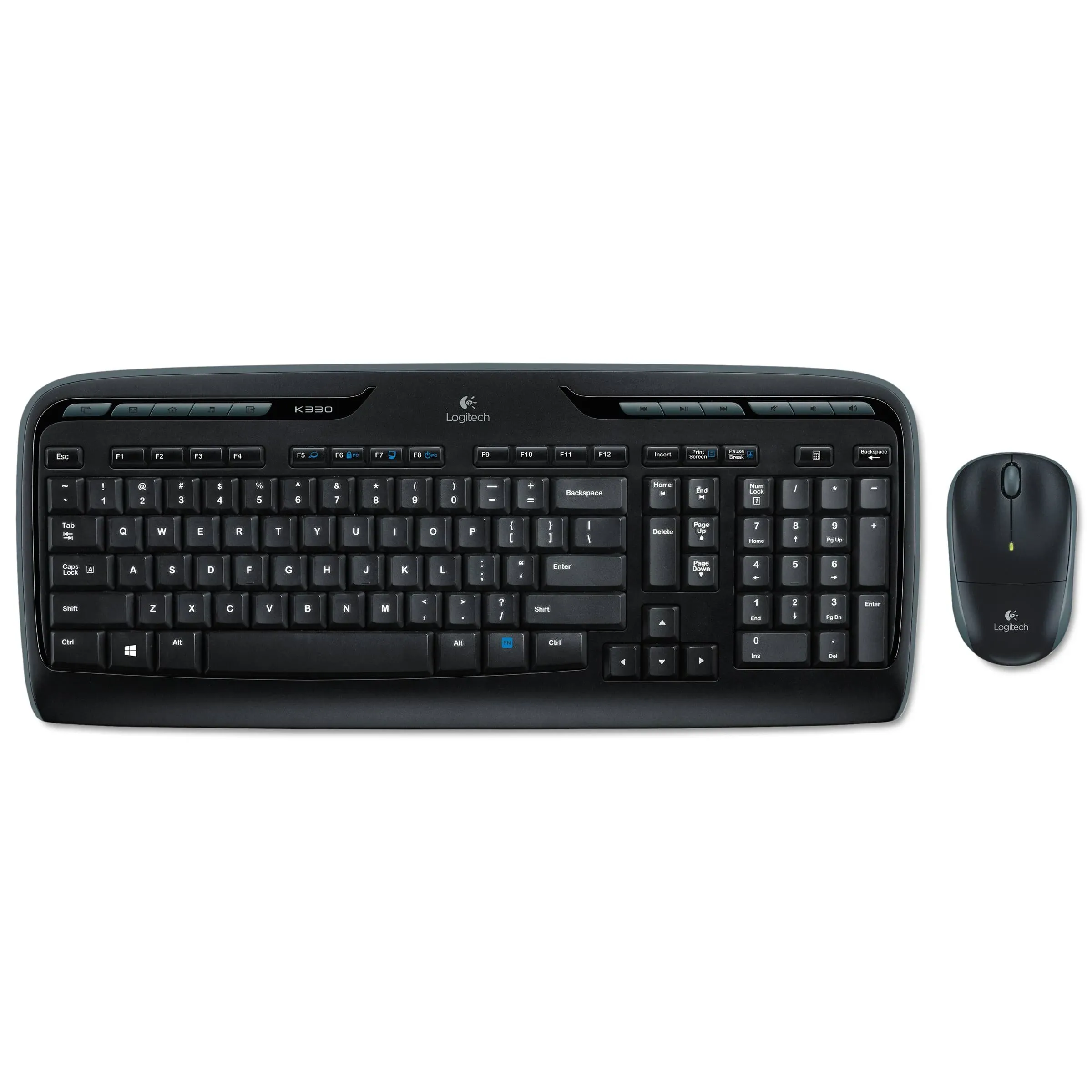 Logitech MK320 Wireless Desktop Keyboard and Mouse Combo — Entertainment Keyboard and Mouse, 2.4GHz Encrypted Wireless Connection, Long Battery Life