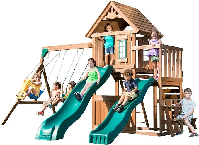 Knightsbridge Ultimate Swing Set Swing-N-Slide