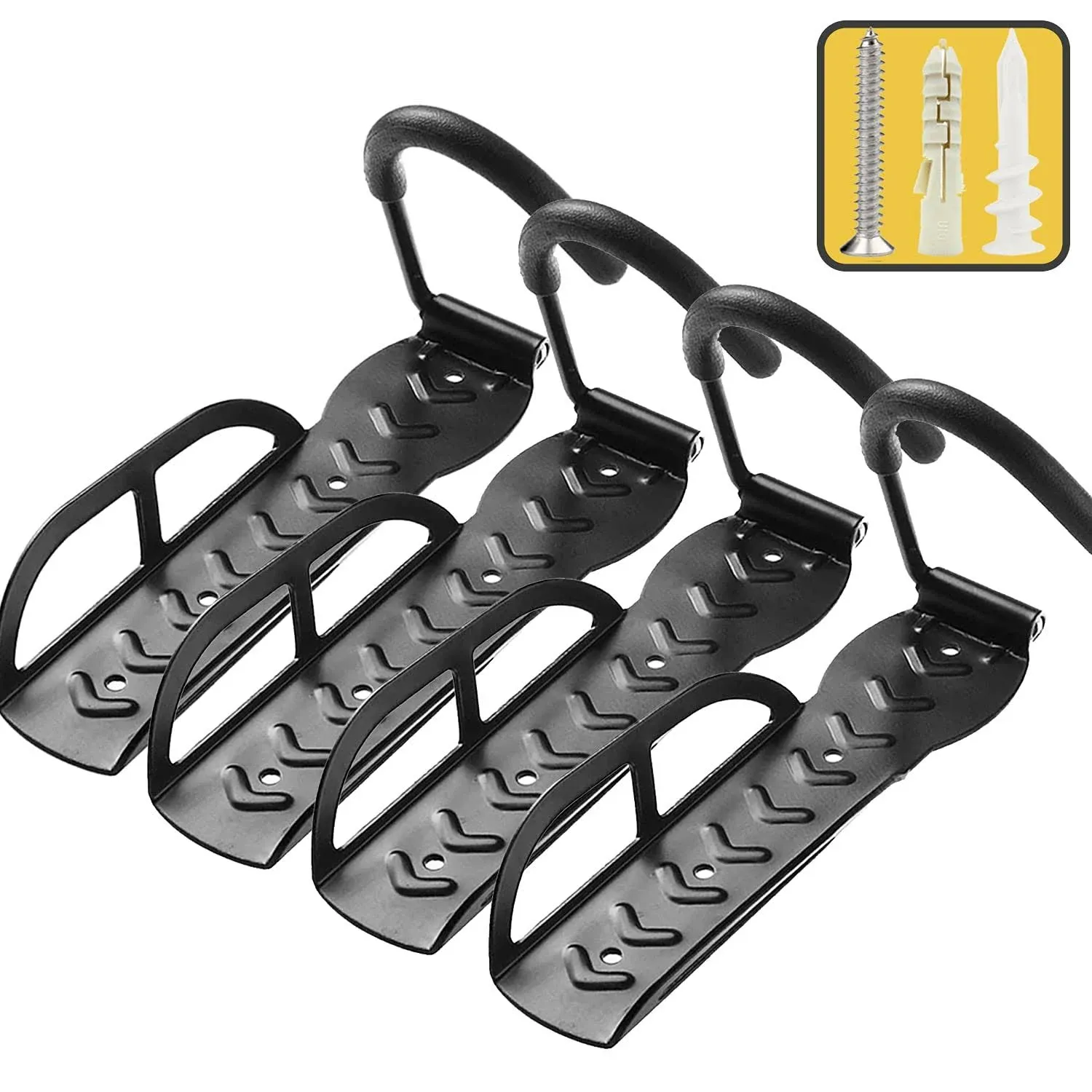 Bike Rack Garage Wall Mount 4 Pack Vertical Bike Hooks Bicycle Hanging Indoor