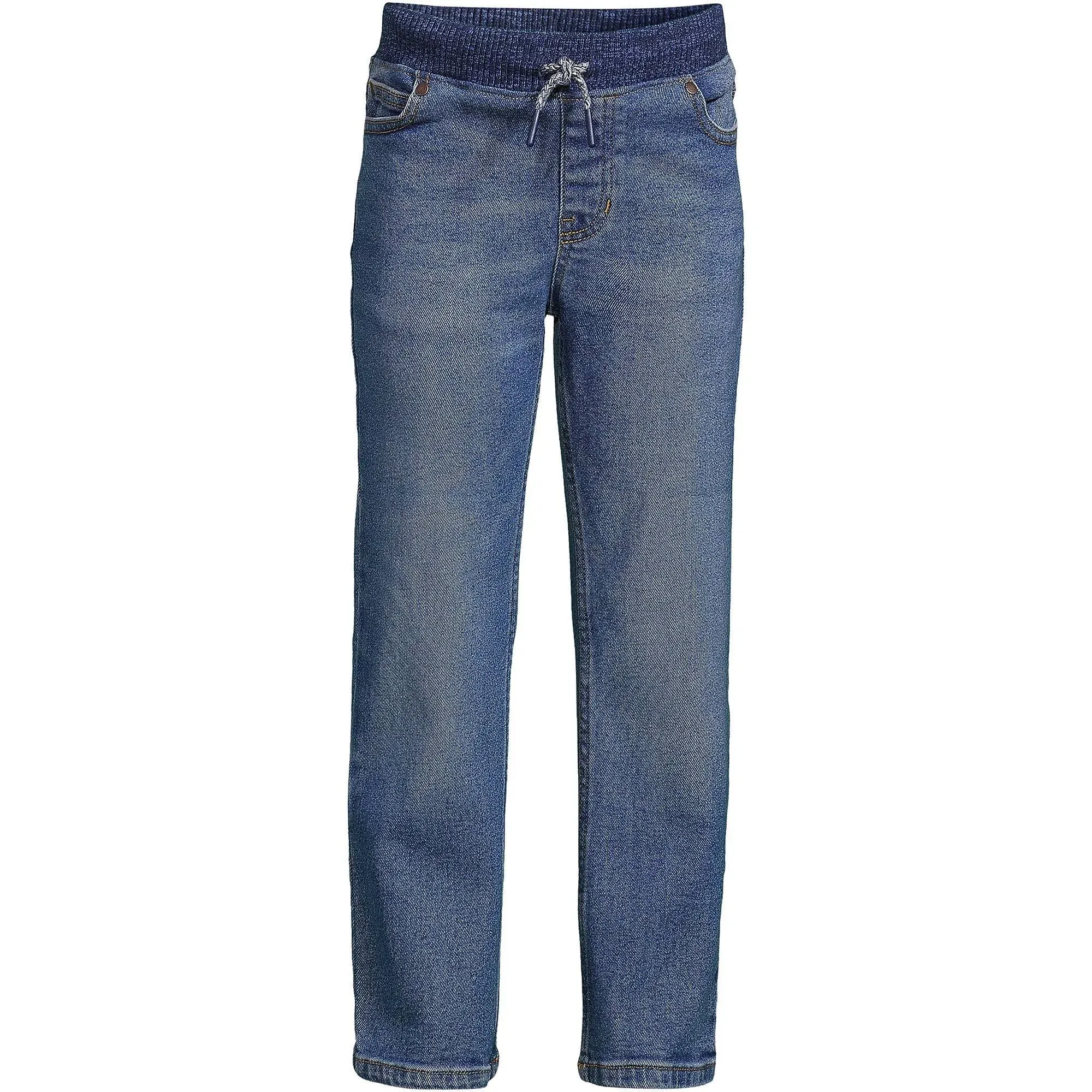 Lands' End Boys' Iron Knee Stretch Pull-On Denim Jeans