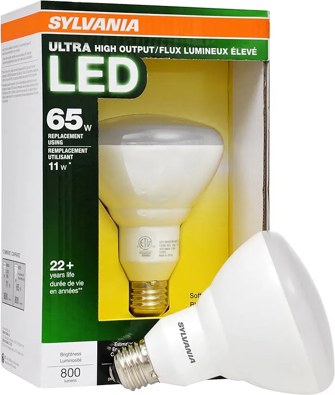 New Sylvania Ultra LED 65W Using 11W Soft White BR30 Flood Dimmable Light Bulb