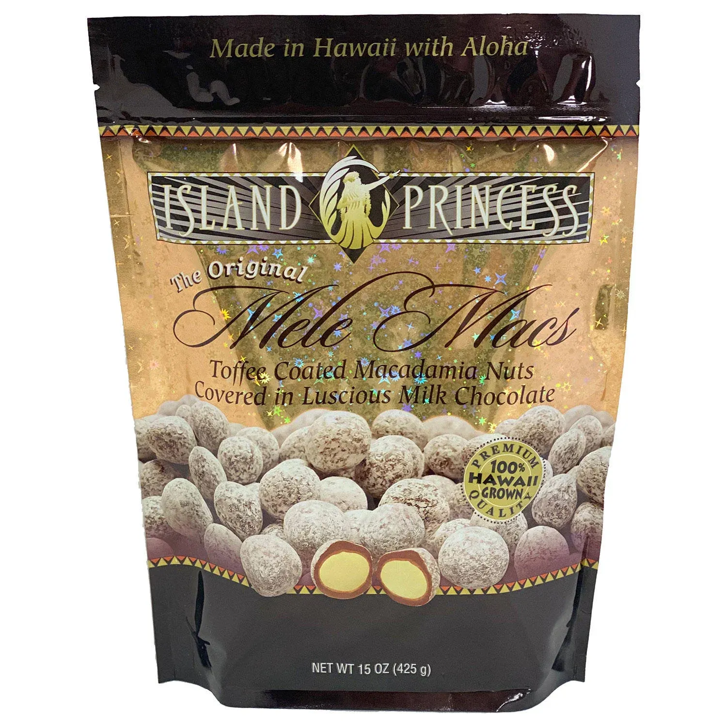 Island Princess Mele Macs Toffee Coated Macadamia Nuts Covered in Milk Chocolate (15 Ounce Bag)