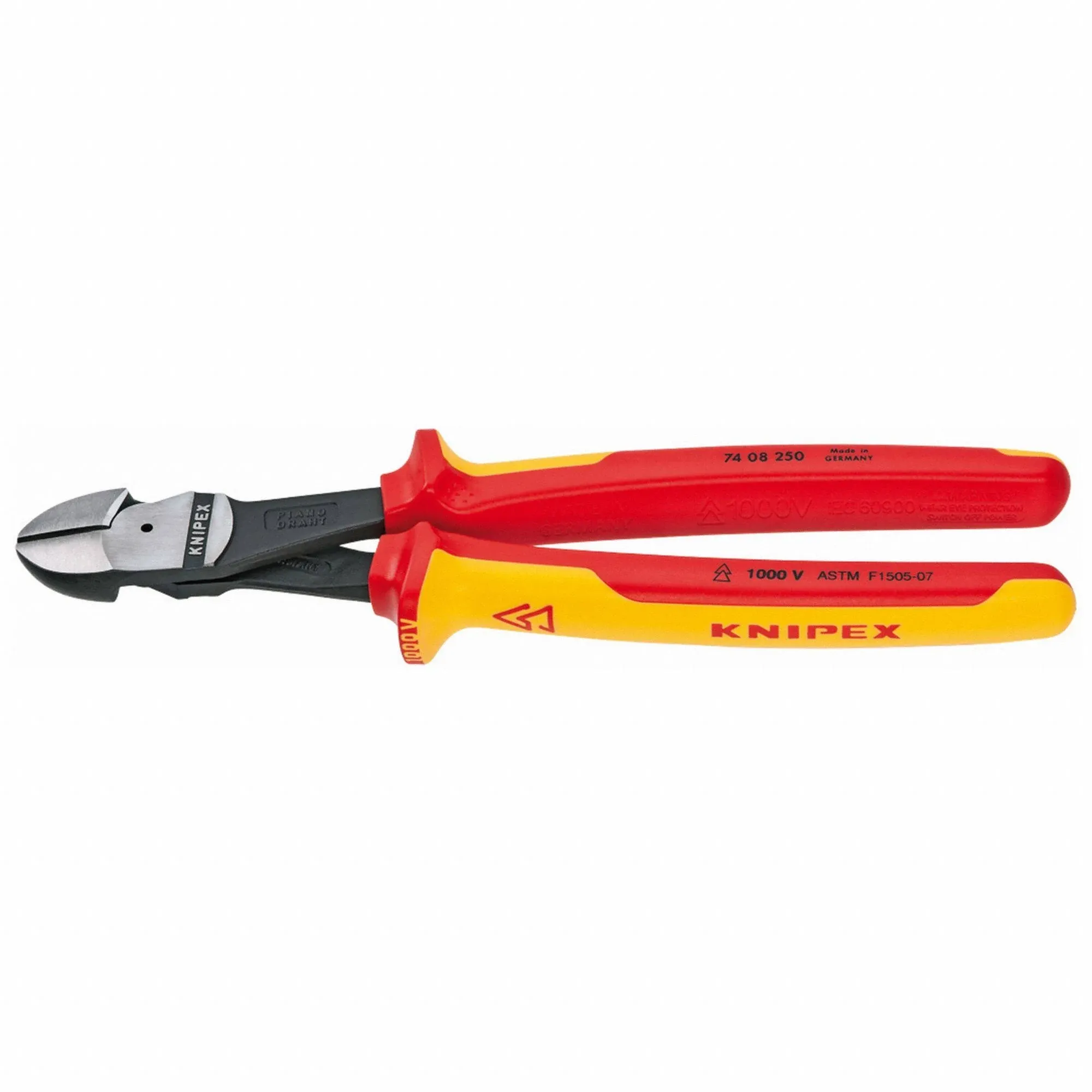 Knipex 10" High Leverage Diagonal Cutter, Insulated, 74 08 250 SBA