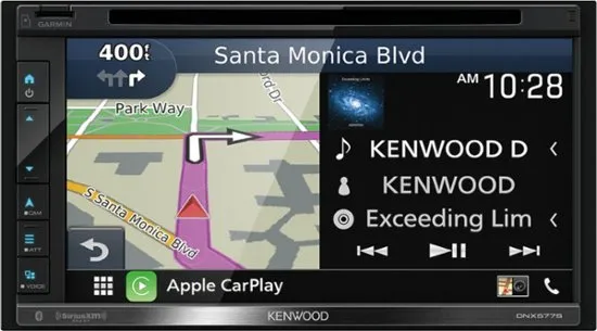 Kenwood DNX577S 6.8-inch Double-Din in-Dash Navigation DVD Receiver with Bluetooth, Wi-fi, Android Auto, Apple Carplay, and SiriusXM Ready