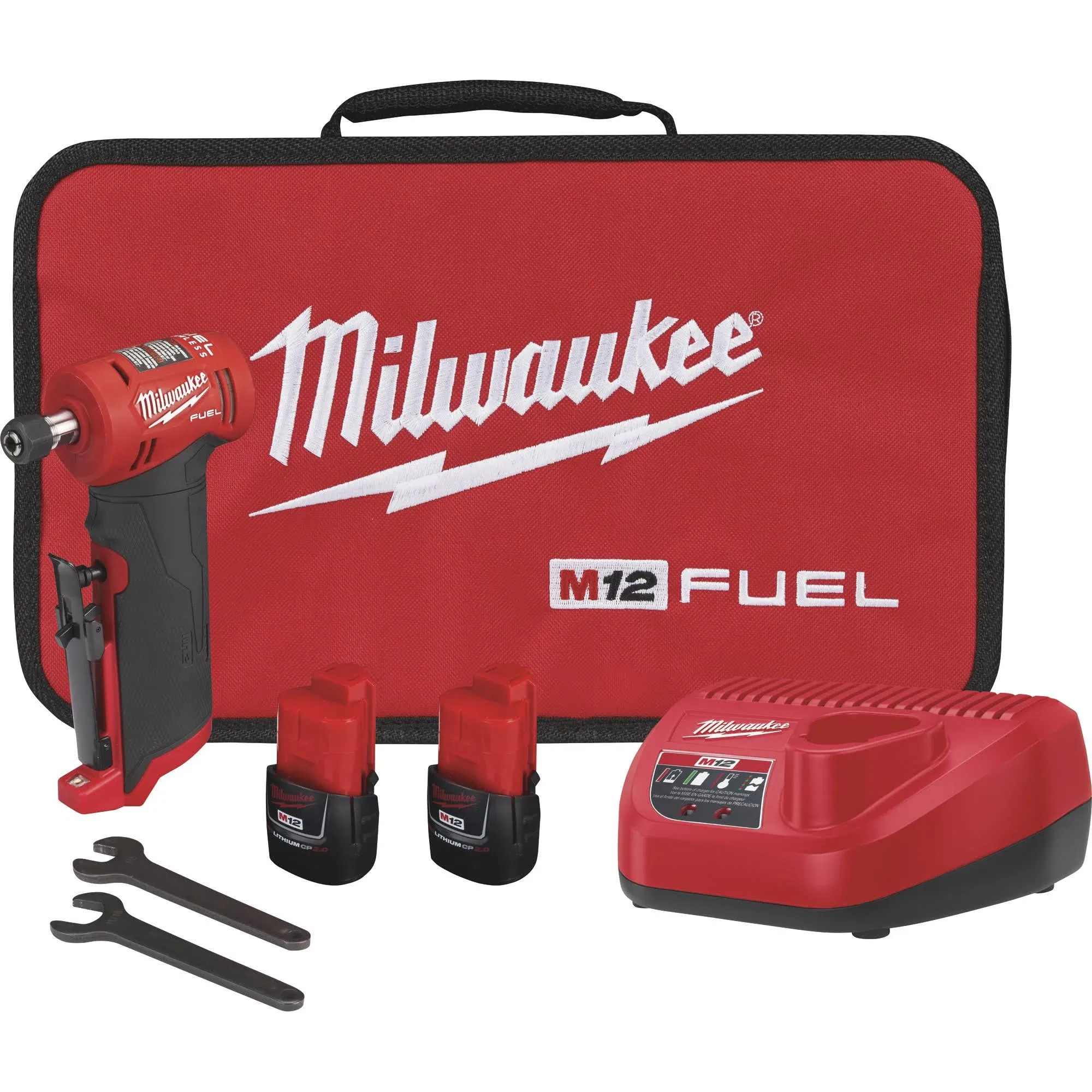 Milwaukee 2485-22 M12 Fuel Right Angle Die Grinder Kit