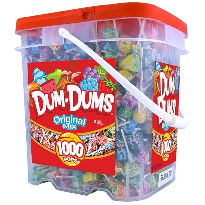 Dum Dums Original Flavor Mix Lollipops, Party Candy Free of Major Allergens, 51 oz. 300 Count Bag