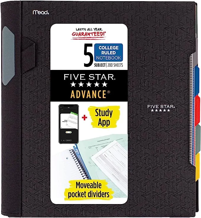 Five Star Advance Wirebound College Ruled Notebook 5 Subject - Five Star