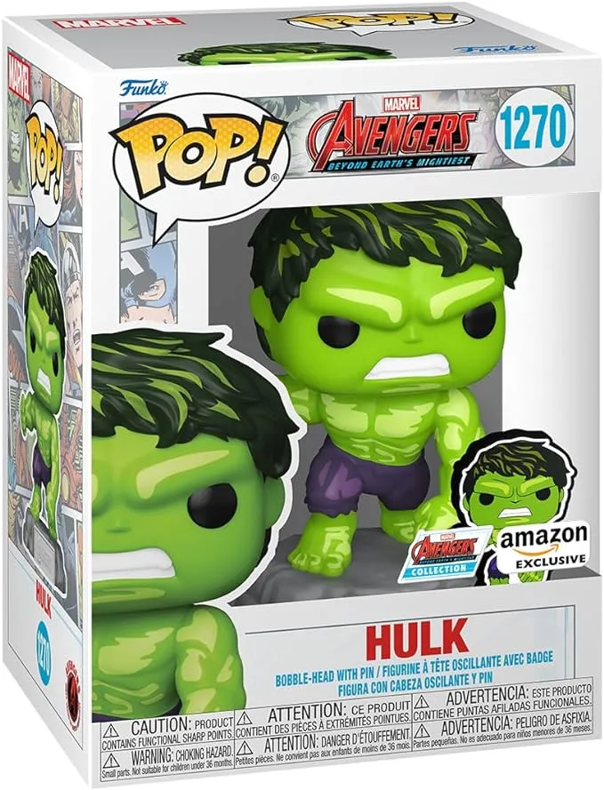 Funko Avengers Beyond Earth's Mightiest Hulk 60th Anniversary Pop! Vinyl Figure with Enamel Pin