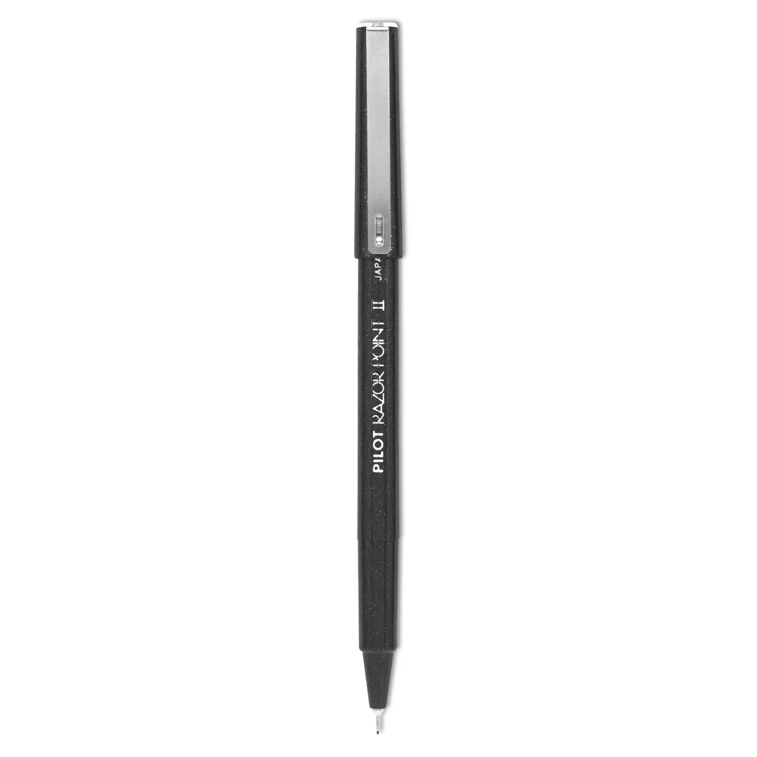 Pilot Razor Point II Marker Pen, Super Fine, Black Ink, Dozen