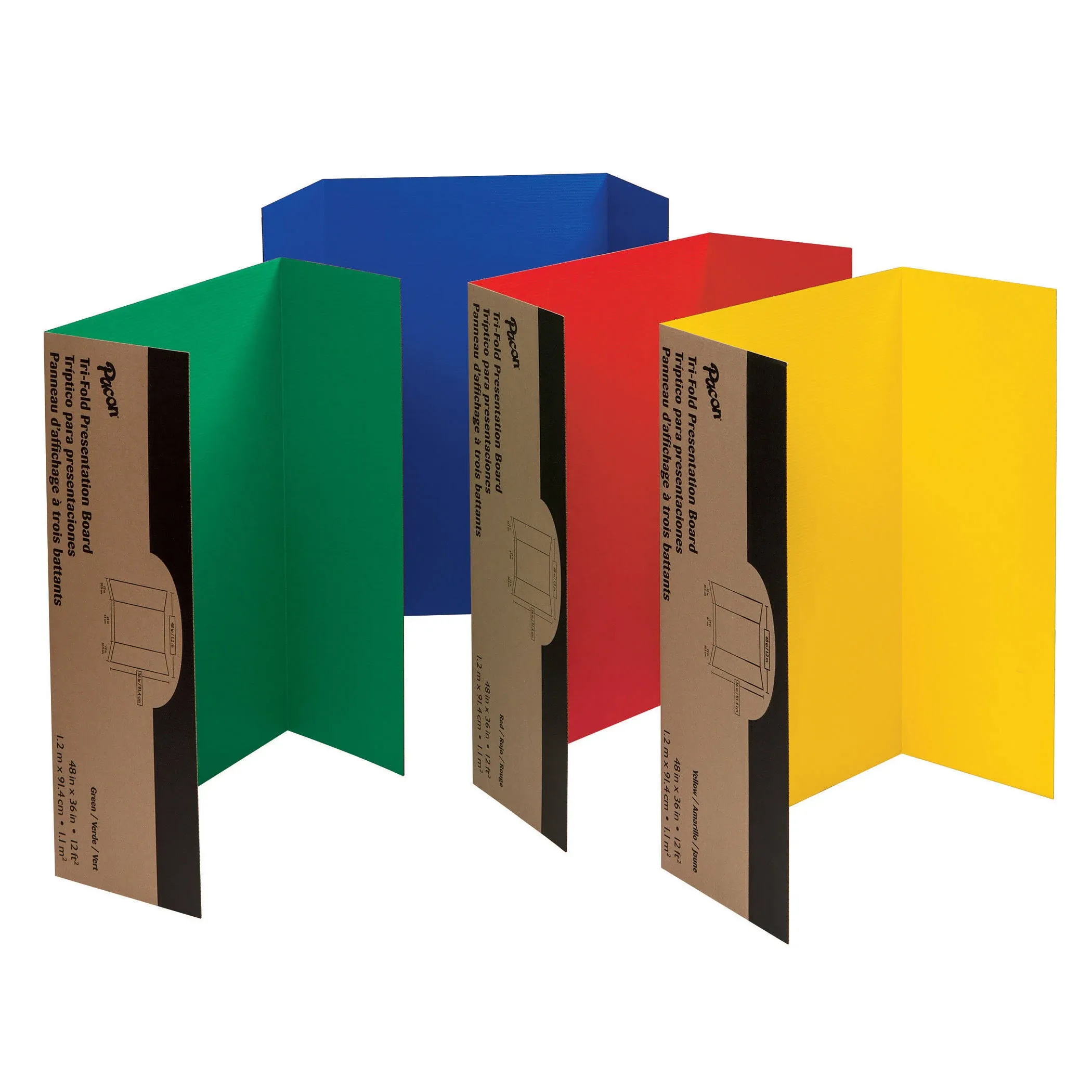 Pacon Spotlight Corrugated Presentation Display Boards, 48 x 36, Assorted, 4