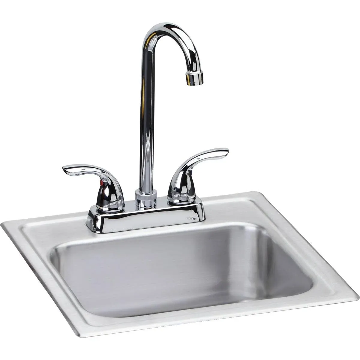 Elkay DSEP1515C Dayton Single Bowl Drop-In Stainless Steel Bar Sink + Faucet Kit