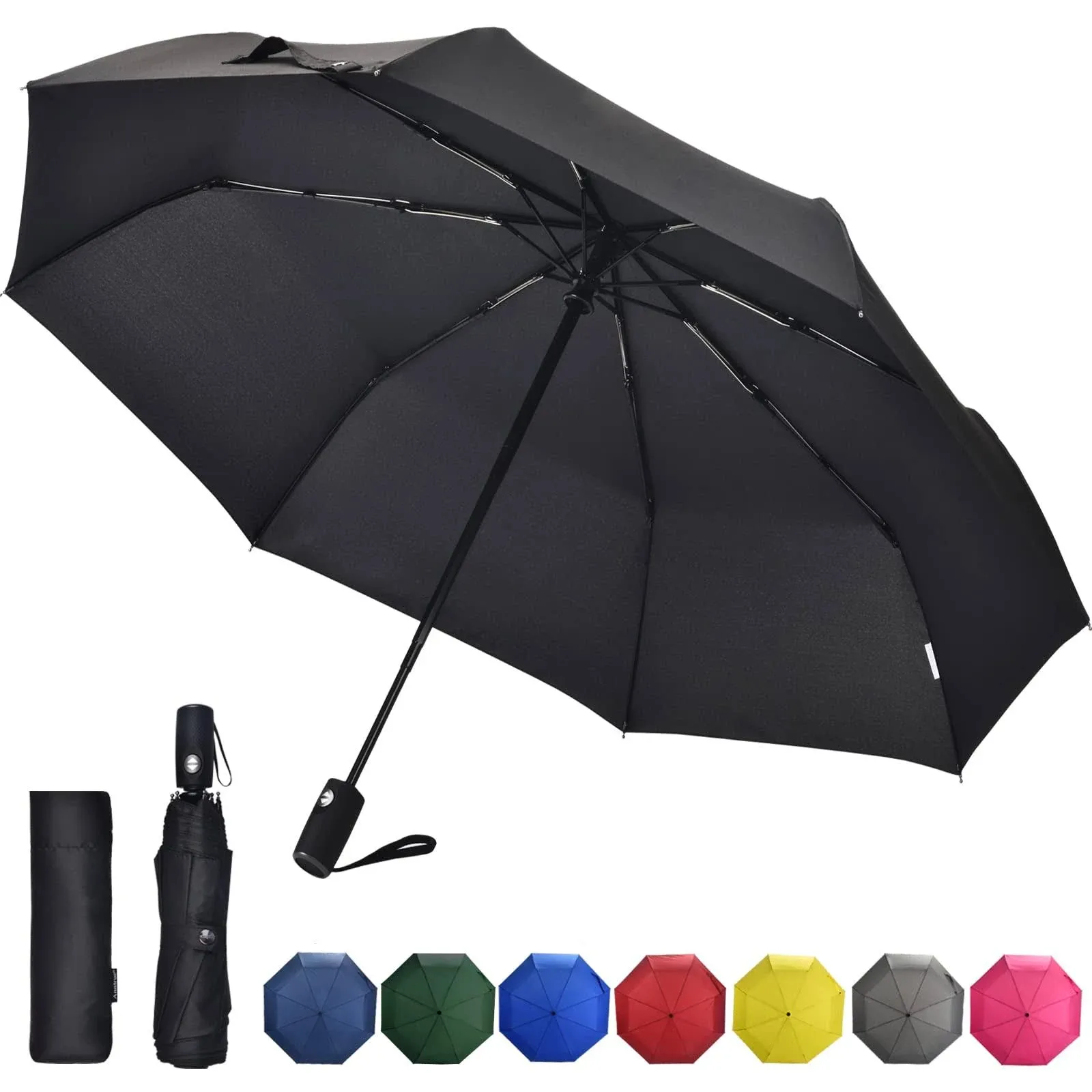 Anntrue Travel Umbrella Windproof, Auto Open Close Compact Umbrellas for Women ...