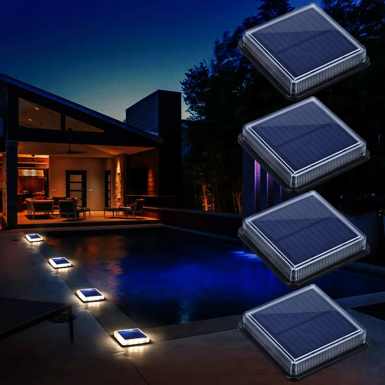 Solar Deck Lights Ground Driveway Walkway Dock Light Solar Powered Outdoor St...