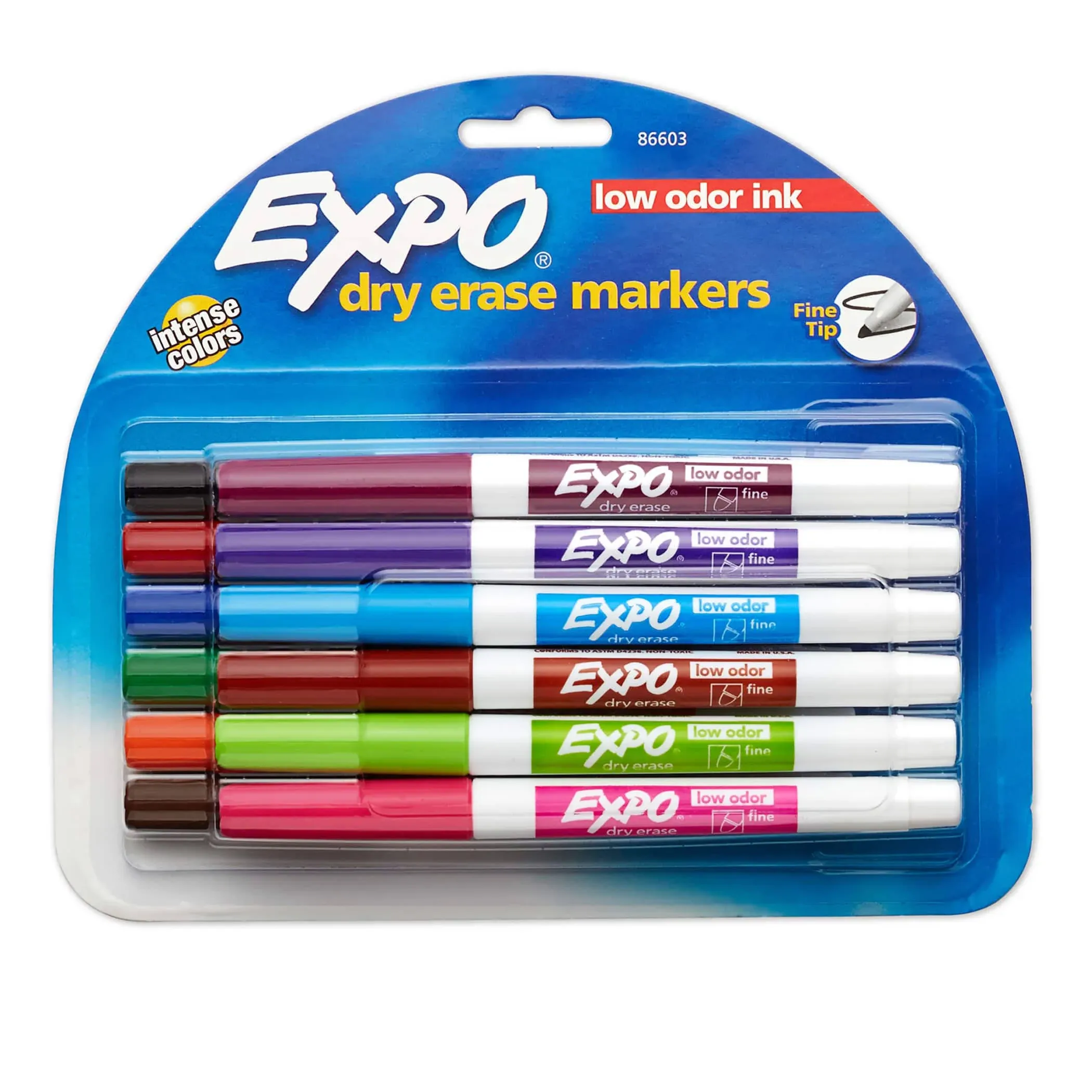 Expo Low Odor Dry Erase Marker, Fine Point, Assorted, 12-Set