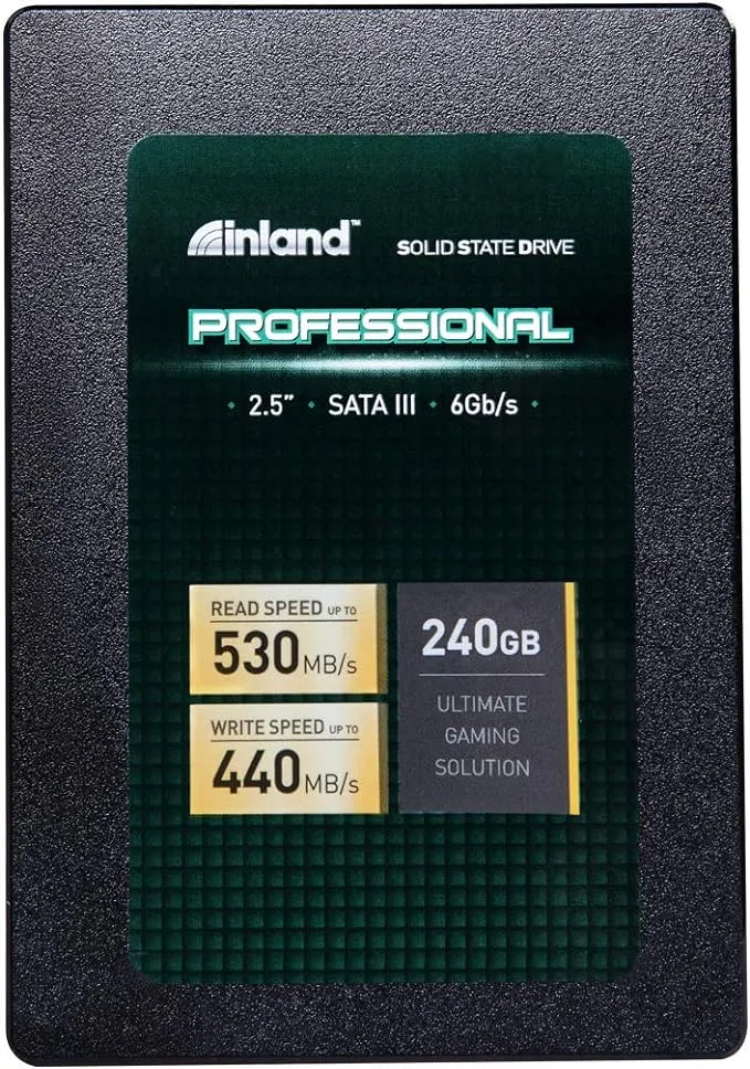 INLAND Professional 240GB SSD 3D NAND SATA III 6Gb/s 2.5" 7mm Internal Solid State Drive (240G)