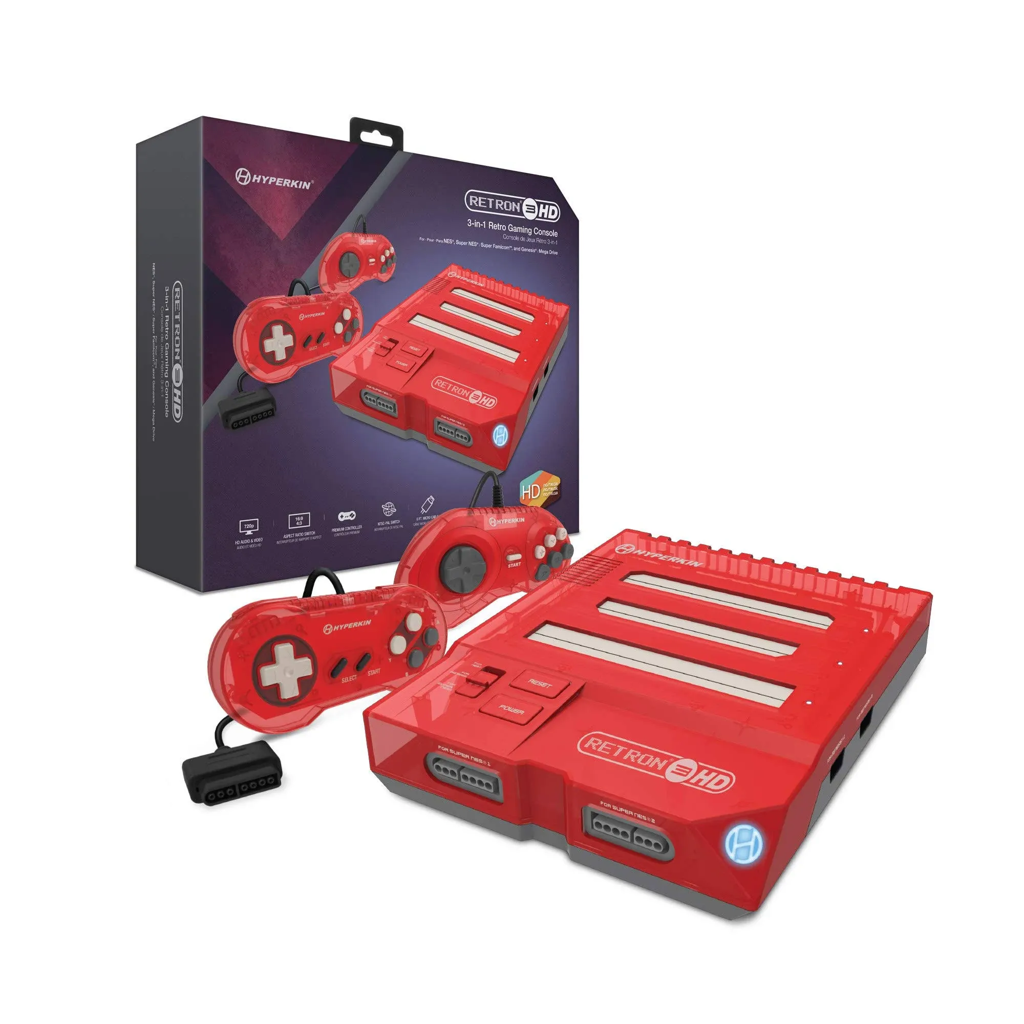 RetroN 3 HD 3-in-1 Retro Gaming Console (JASPER Red)